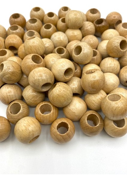 22MM Vernikli Tahta,ahşap Boncuk (100GR,~35ADET Boncuk)