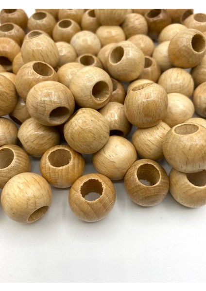 22MM Vernikli Tahta,ahşap Boncuk (100GR,~35ADET Boncuk)