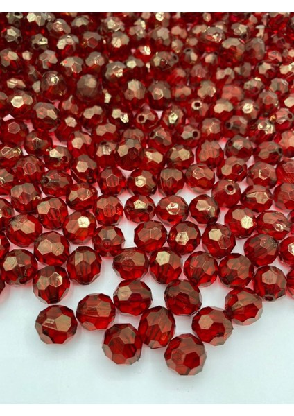 14MM Bordo Renk Petek Model Akrilik Boncuk,takı , Çanta Yapım Boncuğu (100GR,~85 Adet)