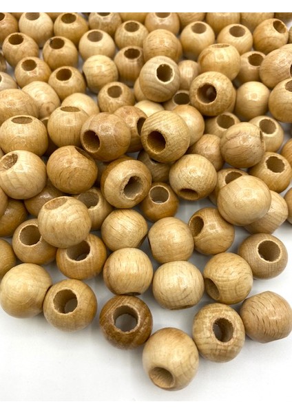 18MM Vernikli Tahta,ahşap Boncuk (100GR,~60 Adet Boncuk)