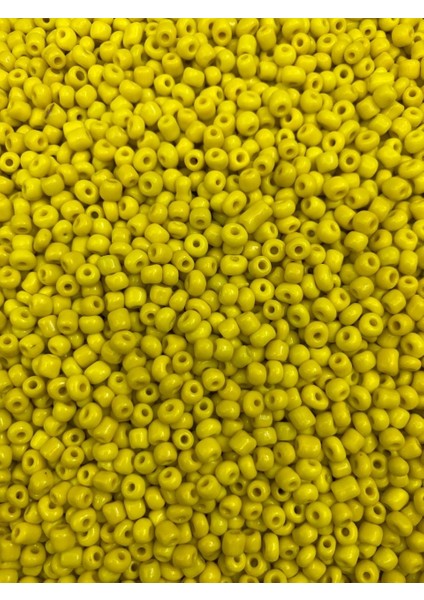 50 Gramsarı Renk Mat Cam Kum Boncuk , Takı Yapım Boncuğu (50GR,~600 Adet)