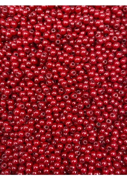 4mm Üzeri Desenli Damarlı Kırmızı Cam Boncuk , Cam Takı Yapım Boncuğu (50GR,~450ADET) fiyatları