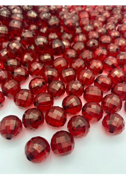 16MM Bordo Renk Akrilik Dünya Model Boncuk ,disko Topu Hobi Takı Boncuğu ( 100GR,~45ADET)