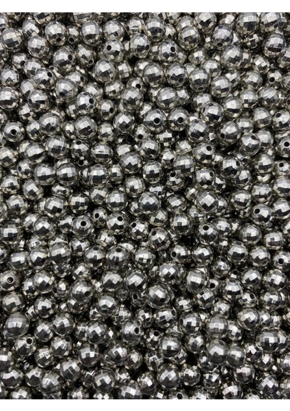 6mm Nikel/gümüş Renk Parlak Metalize Dünya Model ,disko Topu Takı Hobi Boncuğu (25GR,~200 Adet