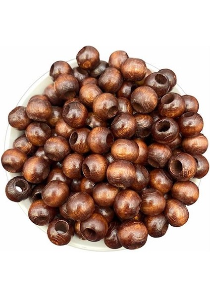 14MM Kahverengi Ahşap,tahta Boncuk (100GR,~120 Adet Boncuk) fiyatları