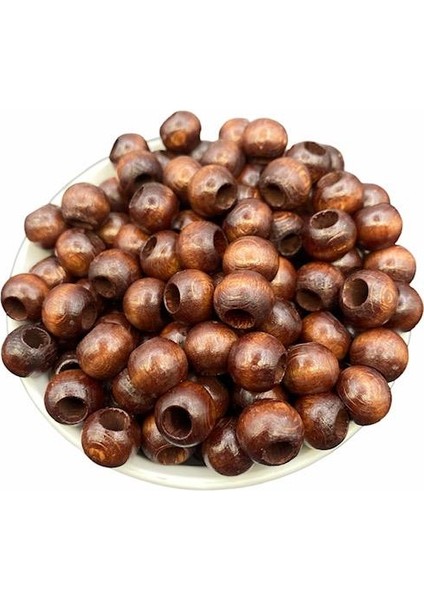 14MM Kahverengi Ahşap,tahta Boncuk (100GR,~120 Adet Boncuk) modelleri