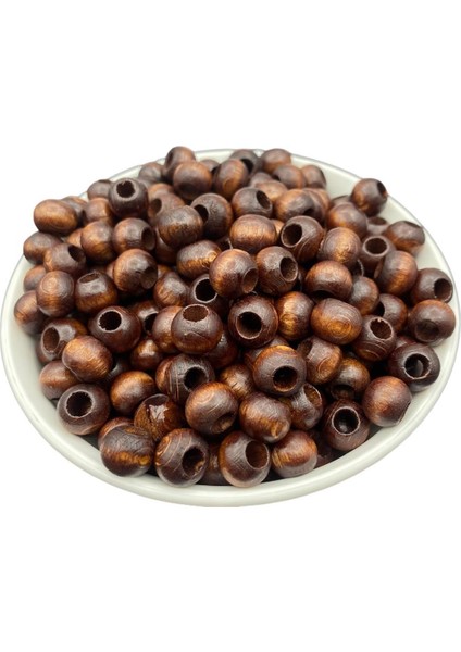 10MM Kahverengi Ahşap,tahta Boncuk (100GR,~310 Adet Boncuk) fiyatları