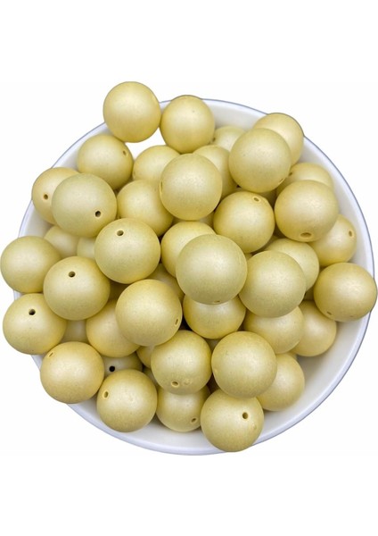 18MM Krem Renk Mat Metalik Plastik Boncuk (100GR,~28 Adet) fiyatları