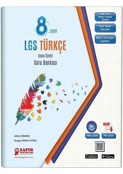 Zafer Yayınları 8. Sınıf LGS Türkçe S B 2024 / Zafer Yayınları