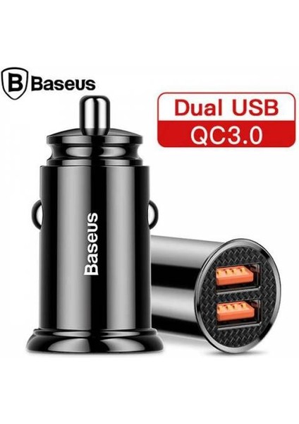 Qc3.0 5A 30W Çift USB Araç Çakmaklık Şarjı Araç Şarjı LED Işıklı Hızlı Şarj Oto Çakmaklık