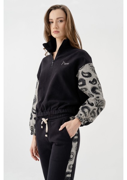 %100 Pamuklu Ekose Sweatshirt 1156