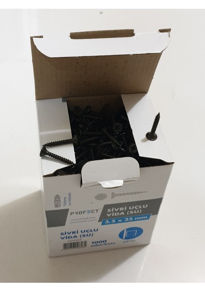 Profect Sivri Uçlu Vida (Su) 3,5 x 25 mm 1000 Adet