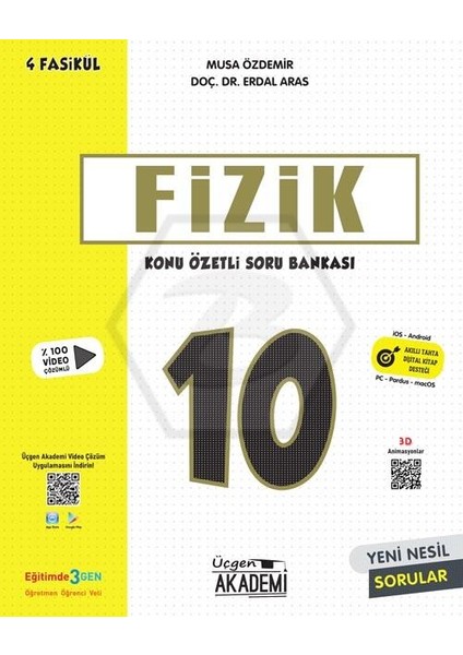 Üçgen Akademi 10. Sınıf Fizik - Konu Özetli Soru Bankası (Ciltli)