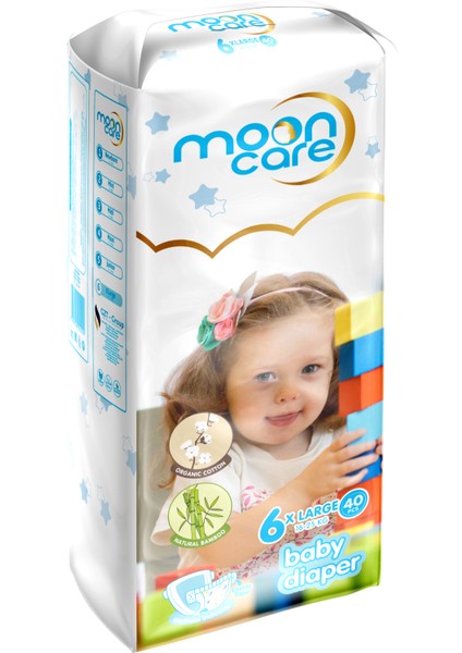 Moon Care Jumbo Paket Bebek Bezi -Xlarge- 6 Numara 40 Adet