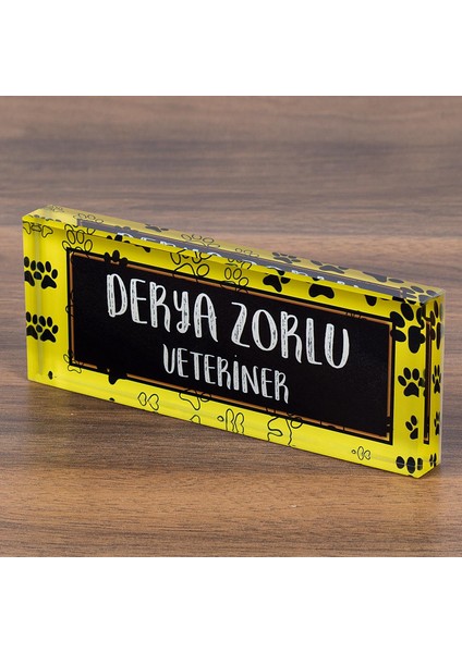 Veteriner Kristal Masa Isimliği Ofis Masaüstü Isimlik fiyatları
