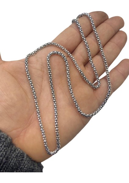 Pop Corn Çağatay Zinciri Kalın 3.2 mm 925 Gümüş Kolye Ucu fiyatları
