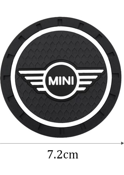 Mini Cooper Araç Içi Bardak Altlığı Siyah Mini Logolu 2'li Set 72MM