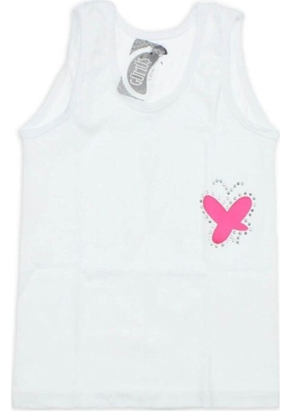 Gümüş 3056 6'lı Kız Geniş Askılı Taşlı Atlet