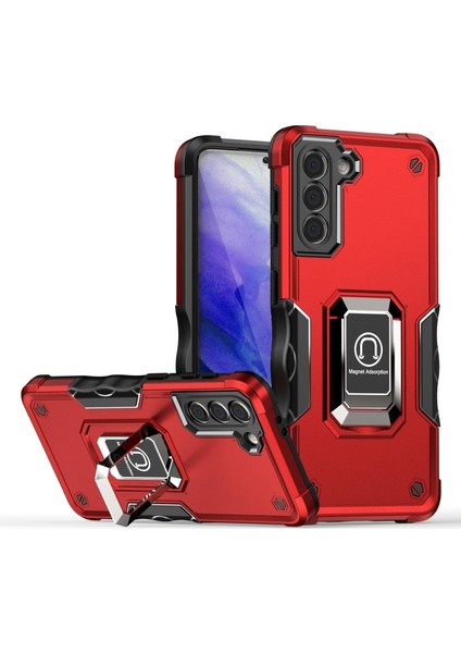 Samsung Galaxy S21 5g Için Yüzük Tutucu Kaymaz Kılıf - Kırmızı (Yurt Dışından)