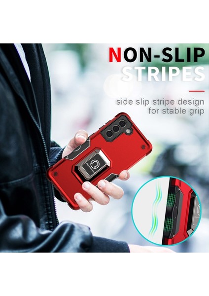 Samsung Galaxy S21 5g Için Yüzük Tutucu Kaymaz Kılıf - Kırmızı (Yurt Dışından) indirimleri
