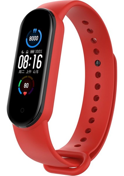 Mi Band 5 Yedek Bilezik Silikon Bileklik Kırmızı (Yurt Dışından)