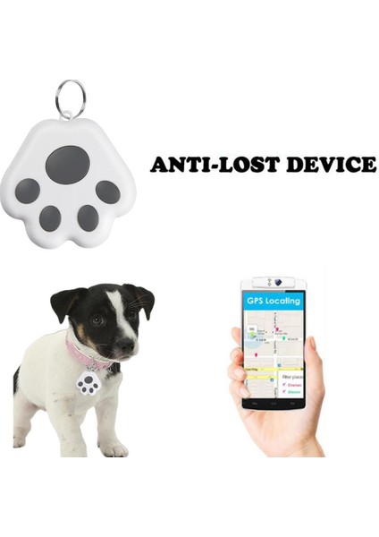 Akıllı Köpek Kedi Mini Gps Izci Cihazı Uygulaması Anti-Kayıp Bluetooth Gri (Yurt Dışından)