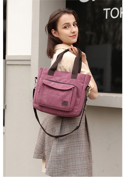 Kadınlar Büyük Kapasiteli Kanvas Omuz Çantası Çanta (Yurt Dışından) modelleri