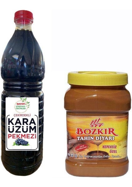 1300 Gram Salihli Karaüzüm Pekmezi ve 1 Kilo Konya Bozkır Çifte Kavrulmuş Tahini