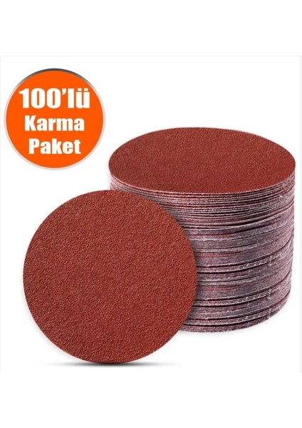 REKOTOOLS-100 Adet Cırt Zımpara Spiral Avuç Taşlama 115 mm (Karma Paket)