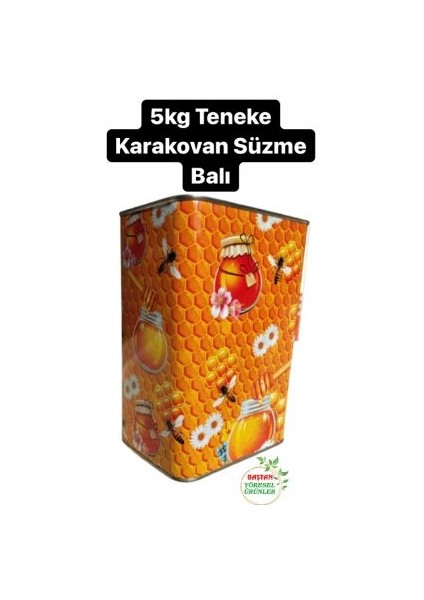 Baştan Yöresel 5kg Teneke Karakovan Süzme Balı