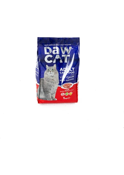 Dawcat 1 kg Kedi Maması Parça Kuzu Etli