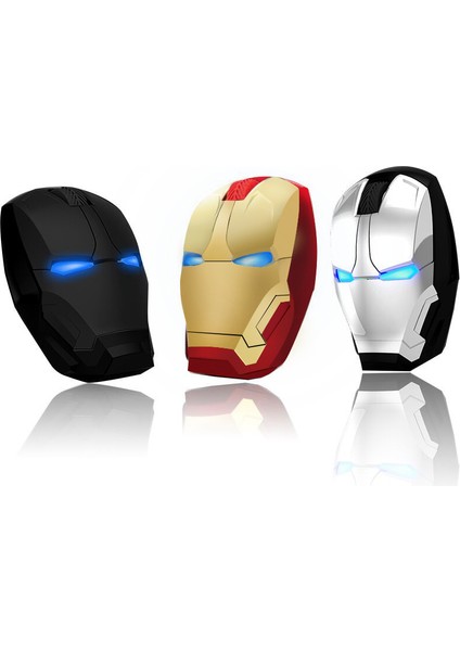 Iron Man Mouse Kablosuz Fare Oyun Fare Oyuncu Bilgisayar Fareleri Düğmesi Sessiz Tıklayın 800/1200/1600/2400DPI Ayarlanabilir Bilgisayar (Yurt Dışından)