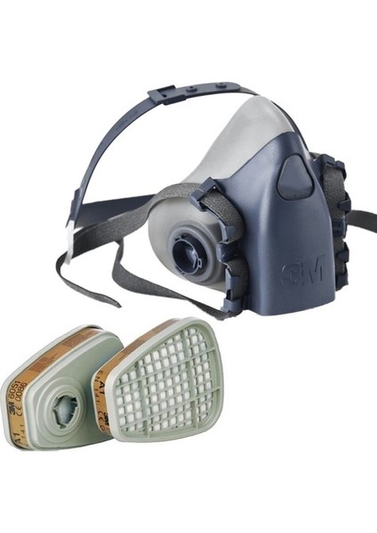 7502 Yarım Yüz Maskesi (Medium) + 3m 6051 A1 Maske Filtresi