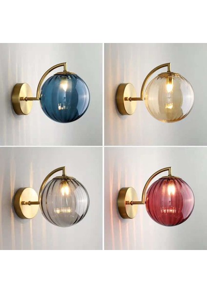 Oturma Odası Arka Plan Duvar Lambası Yaratıcı Vitray Topu Duvar Lambası Modern Minimalist Koridor Yatak Odası Başucu Lambası (Ampul Dahil Değil) (Yurt Dışından)