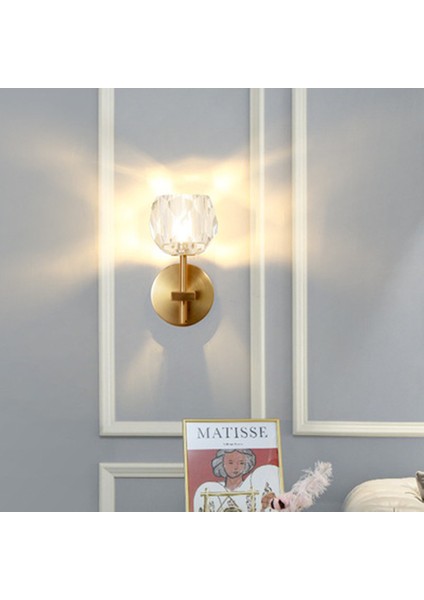 Kristal Altın Basit Modern Yemek Odası Yatak Odası Başucu Koridor Balkon Işık Lüks Saf Bakır Duvar Lambası (Ampul Dahil Değil) (Yurt Dışından) fiyatları