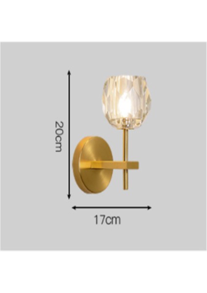 Kristal Altın Basit Modern Yemek Odası Yatak Odası Başucu Koridor Balkon Işık Lüks Saf Bakır Duvar Lambası (Ampul Dahil Değil) (Yurt Dışından) modelleri