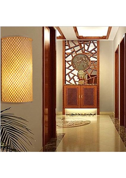 Bambu Duvar Lambası Otel B B Dekorasyon Çiftlik Projesi Bambu Sanat Duvar Lambası Koridor Koridor Yarım Daire Duvar Lambası (Yurt Dışından)