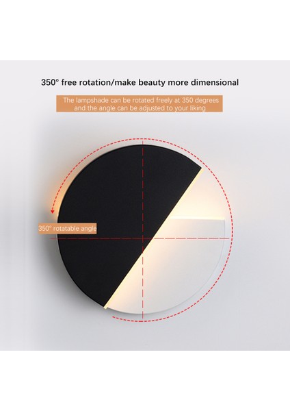 Dönebilen Duvar Lambası, 22 Cmld 10 W Duvar Lambası Sıcak Işık Modern Oturma Odası Lamba Yatak Odası Başucu Lambası Koridor Koridor, Siyah (Yurt Dışından) fırsatları