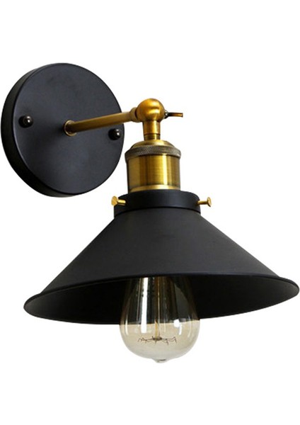 24 cm Tavan Toplama Kişilik Retro LED Duvar Lambası, 220 V Amerikan Ülke Demir Sanat Antika Restoran Bar Koridor Koridor Duvar Lambası, Siyah (Yurt Dışından)