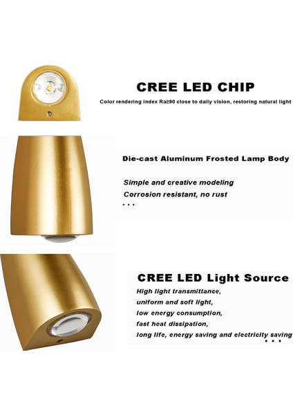 5 W LED Duvar Işık Alüminyum Duvar Işık LED Bahçe Sundurma Dıy Dekoratif Aydınlatma (Sıcak Işık) (Yurt Dışından)