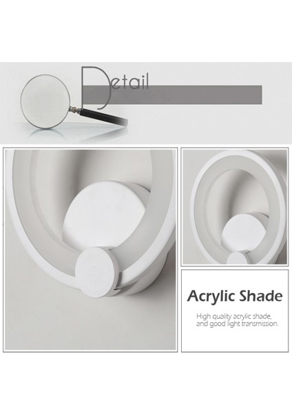 24 W Yaratıcı LED Duvar Lambası Yatak Odası Başucu Akrilik Duvar Lambası Dekoratif Lambalar (Tri-Renk Karartma) (Yurt Dışından)