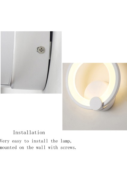 24 W Yaratıcı LED Duvar Lambası Yatak Odası Başucu Akrilik Duvar Lambası Dekoratif Lambalar (Tri-Renk Karartma) (Yurt Dışından)