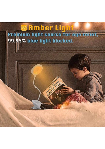 Lambalar Okuma Lambası Yatak 26 LED Göz Korumak Amber Klip Kitap Işık Şarj Edilebilir 3 (Yurt Dışından) fırsatları