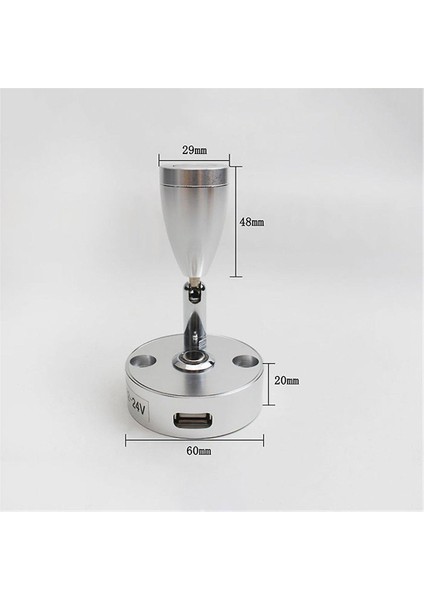 Gümüş 3 W DC12V Rv Tekne LED Okuma Işık ile Dokunmatik Kontrol Anahtarı ve USB Şarj Bağlantı Noktası Duvara Monte Lamba Başucu Veya Koltuk (3000K Sıcak Beyaz) (Yurt Dışından) fiyatları