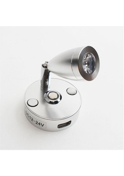 Gümüş 3 W DC12V Rv Tekne LED Okuma Işık ile Dokunmatik Kontrol Anahtarı ve USB Şarj Bağlantı Noktası Duvara Monte Lamba Başucu Veya Koltuk (6000K Soğuk Beyaz) (Yurt Dışından)