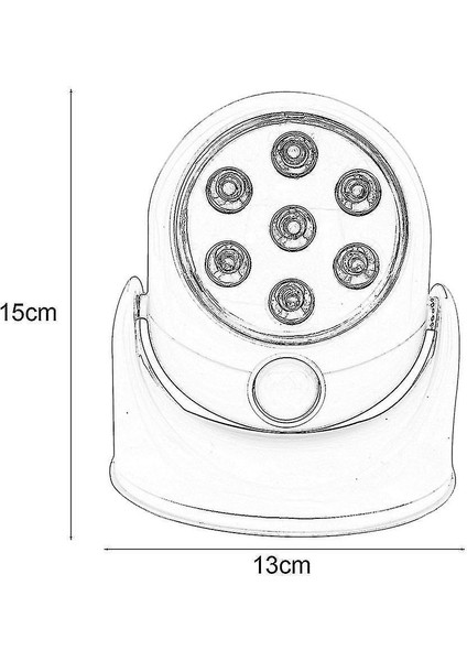 Lambalar 7led Rotasyon Hareket Aktif Sensör Gece Lambası Otomatik Kızılötesi Duvar Lambası (Yurt Dışından)