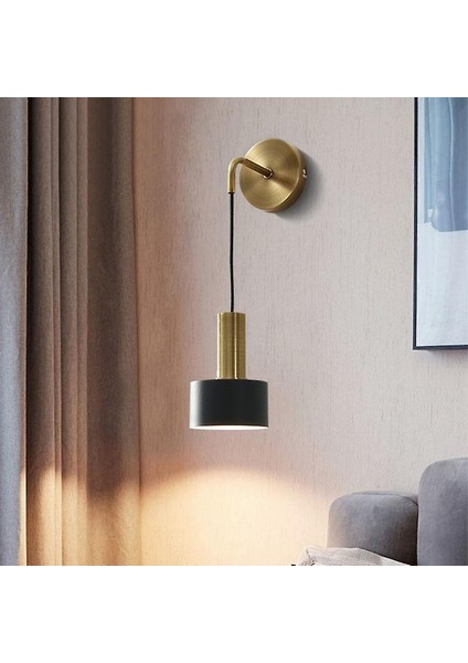 Nordic Wall Lamp American Style Iron Art Bedroom Bedside Lamp Modern Simple Living Room Wall Lamploft Wall Lamp Creative Mirror(A Gold) (Yurt Dışından) fırsatları