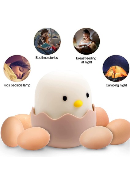 Bebek Piliç LED Gece Lambası, Ayarlanabilir Parlaklık Dokunmatik Kontrol (Yurt Dışından)