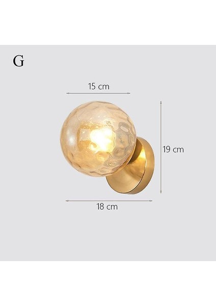 Iskandinav LED Duvar Ay Lambası Demir Modern Dekoratif Merdiven LED Işık Ev Başucu Yuvarlak Cam Duvar Işıkları Açık Kahverengi Aplike Murale E27 (G) (Yurt Dışından)