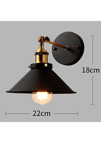 LED Duvar Işık Retro Loft Endüstriyel Duvar Lambası Siyah E27 Vintage Aplikler Duvar Lambası Endüstriyel Aydınlatma Armatürü Kapalı (Yurt Dışından)